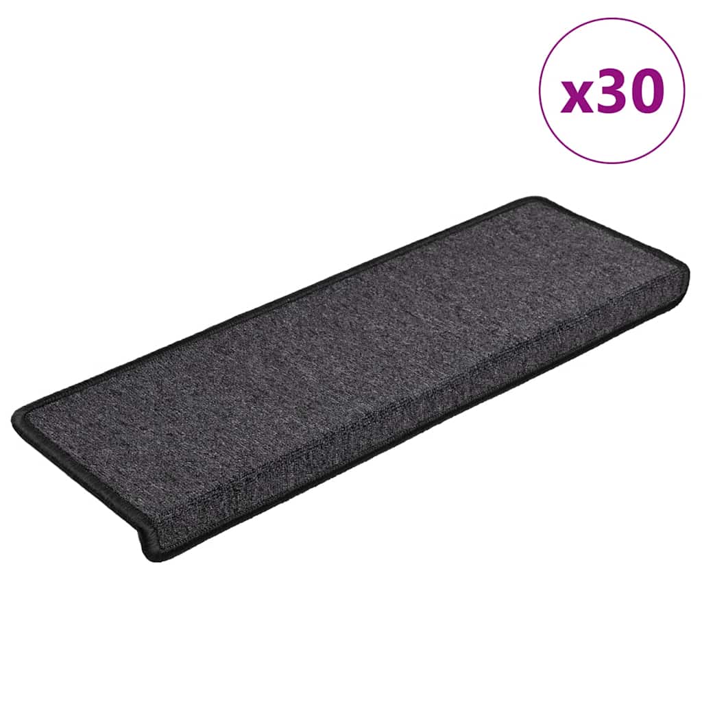 Trappematter 30 stk 65x21x4 cm antrasitt rektangulær kant