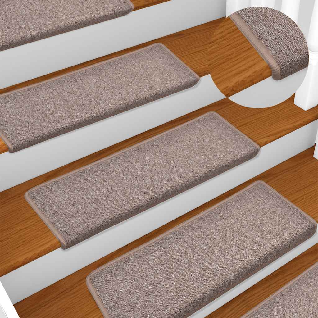 Trappematter 30 stk 65x21x4 cm lysebrune rektangulære kanter vidaXL