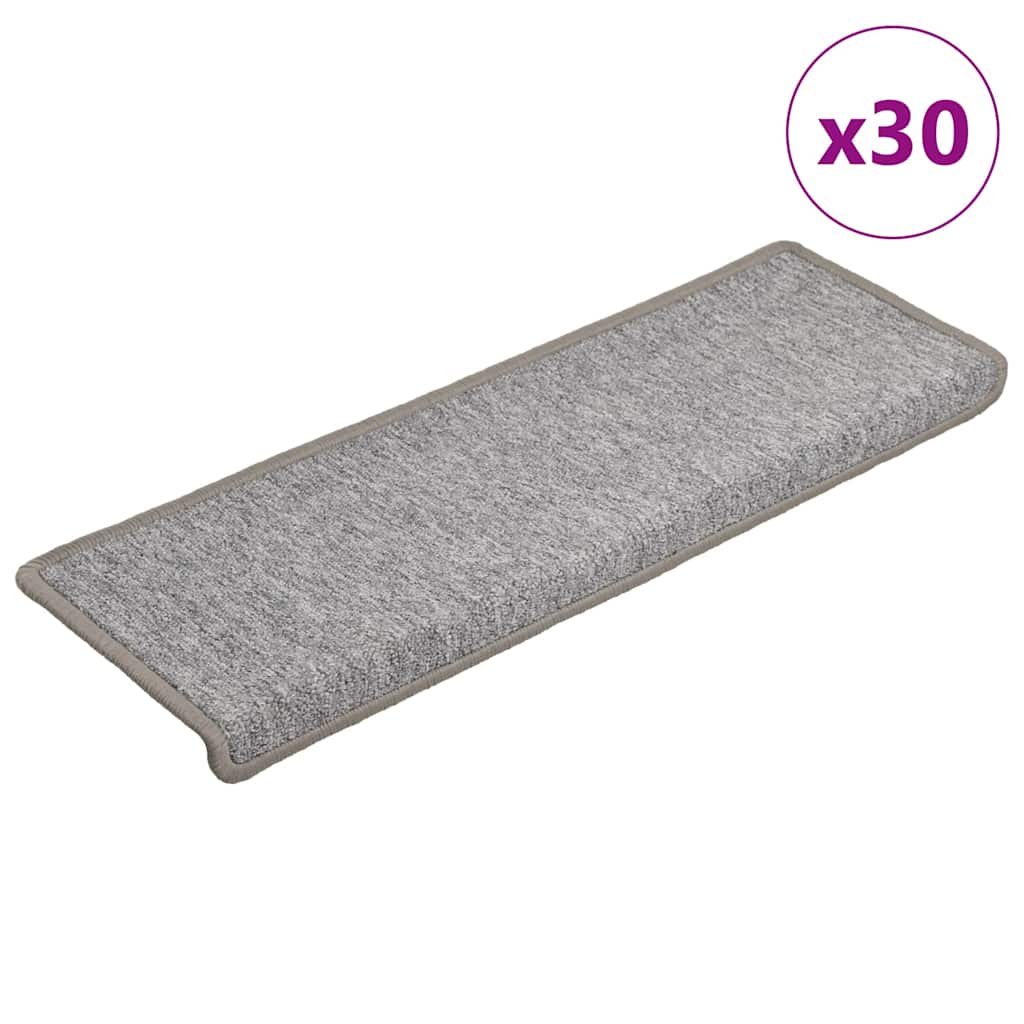 Trappematter 30 stk 65x21x4 cm lysegrå rektangulær kant