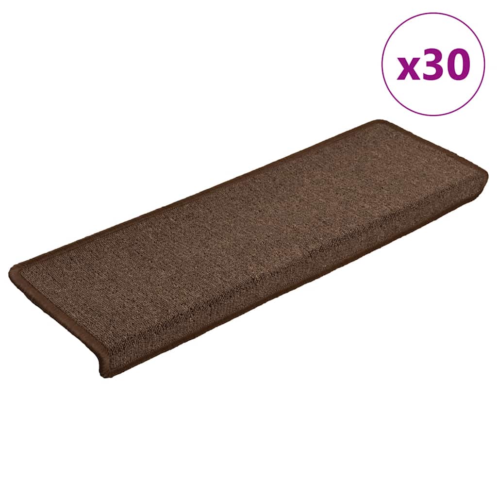 Trappematter 30 stk 65x21x4 cm kaffebrune rektangulære kanter