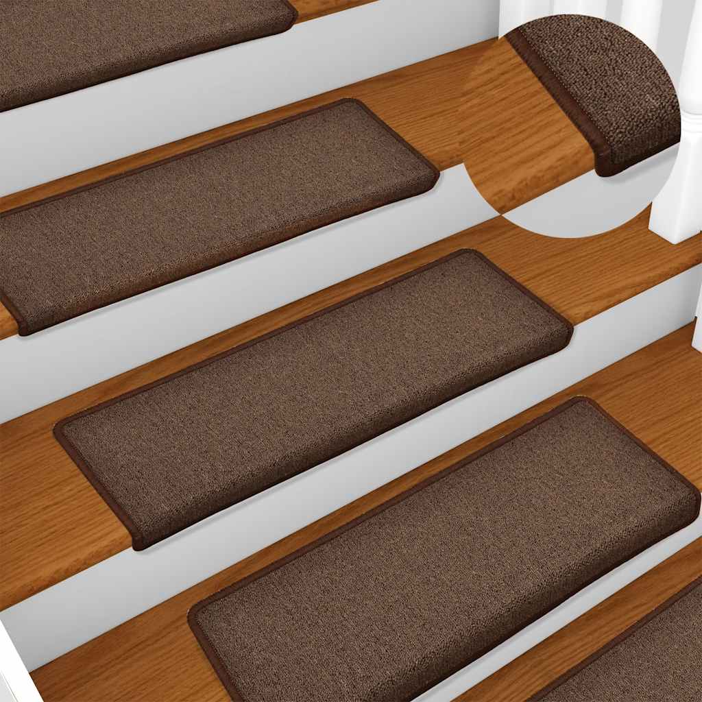 Trappematter 30 stk 65x21x4 cm kaffebrune rektangulære kanter