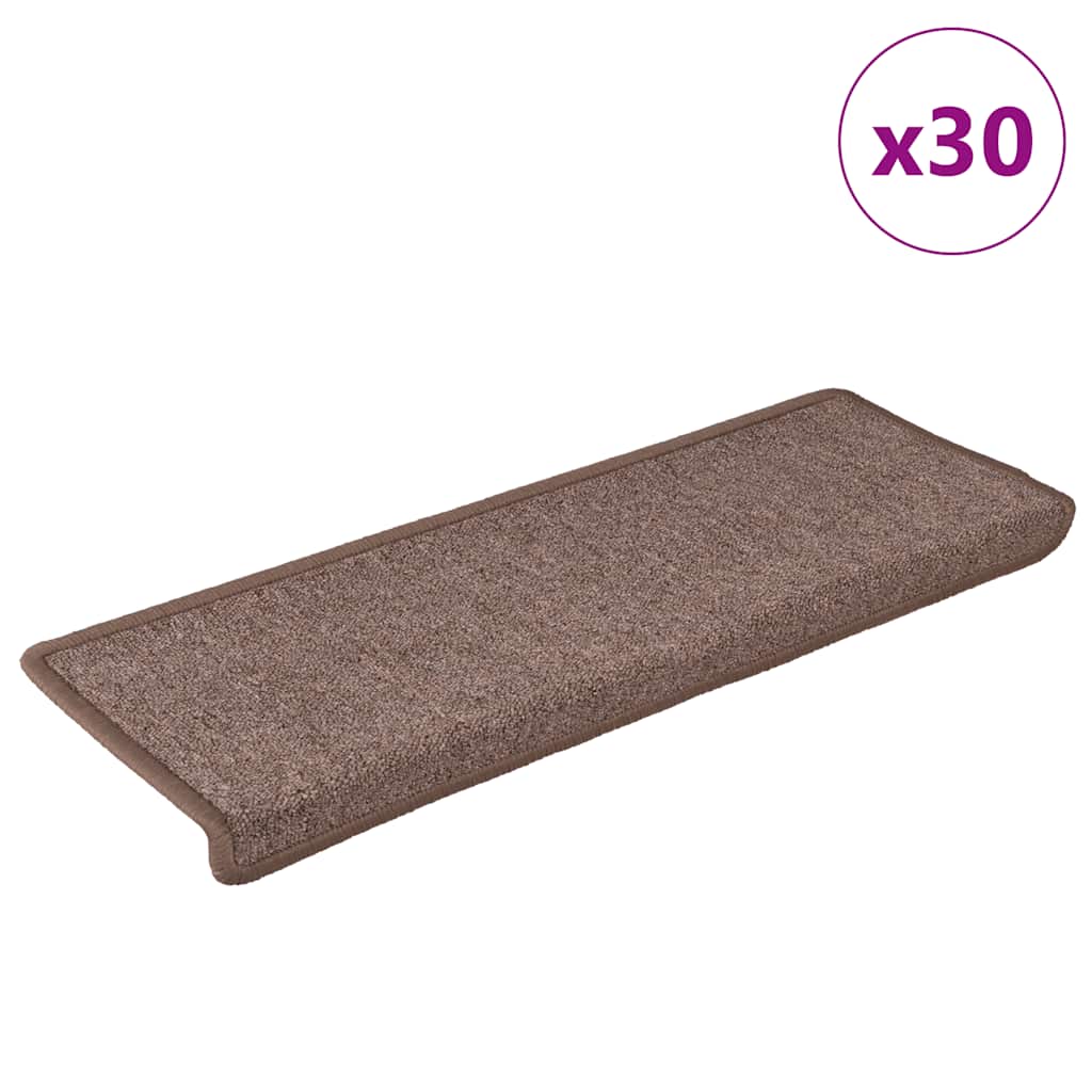 Trappematter 30 stk 65x21x4 cm brun rektangulær kant