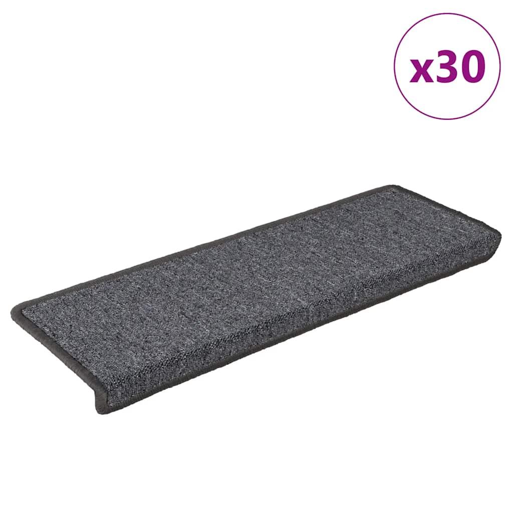 Trappematter 30 stk 65x21x4 cm mørkegrå rektangulær kant