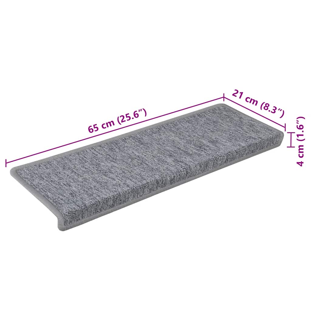 Trappematter 30 stk 65x21x4 cm lysegrå rektangulær kant