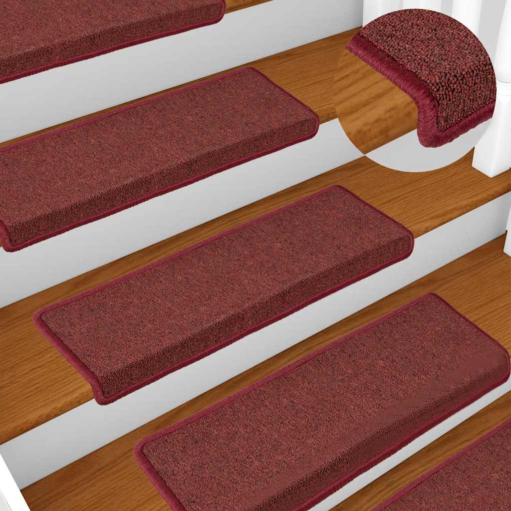 Trappematter 30 stk 65x21x4 cm bordeaux rektangulær kant