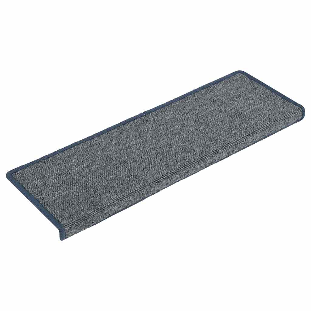 Trappematter 30 stk 65x21x4 cm lysegrå og blå rektangulær kant
