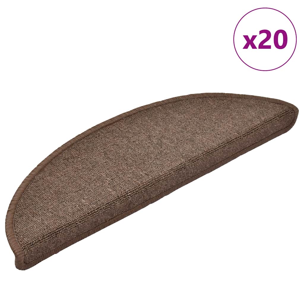Trappematter 20 stk 56x17x3 cm kaffebrune halvrund