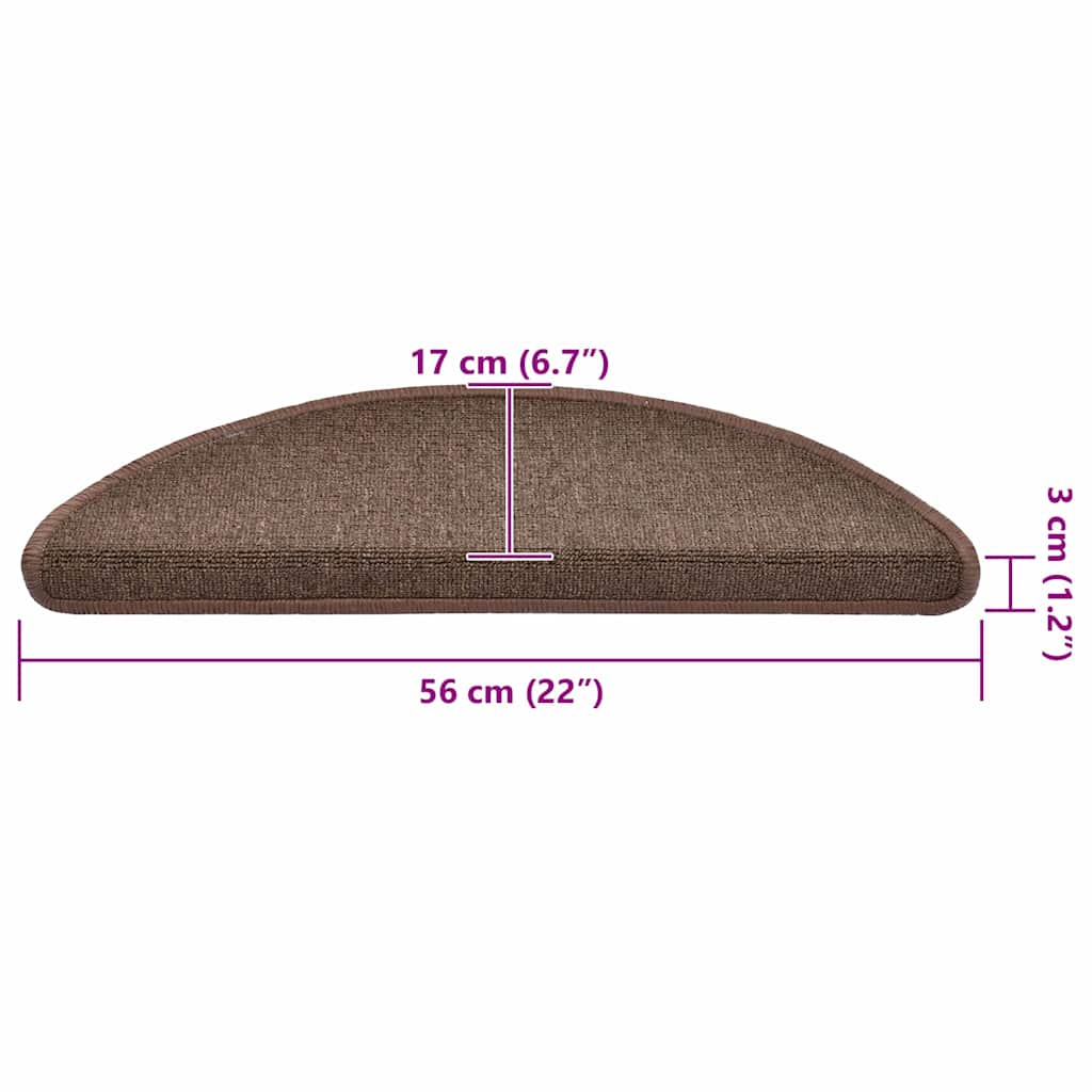 Trappematter 20 stk 56x17x3 cm kaffebrune halvrund
