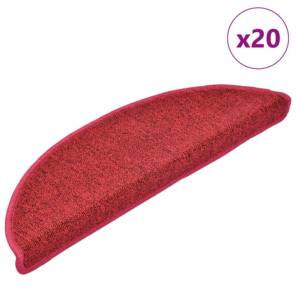 Trappematter 20 stk 56x17x3 cm rød halvrund