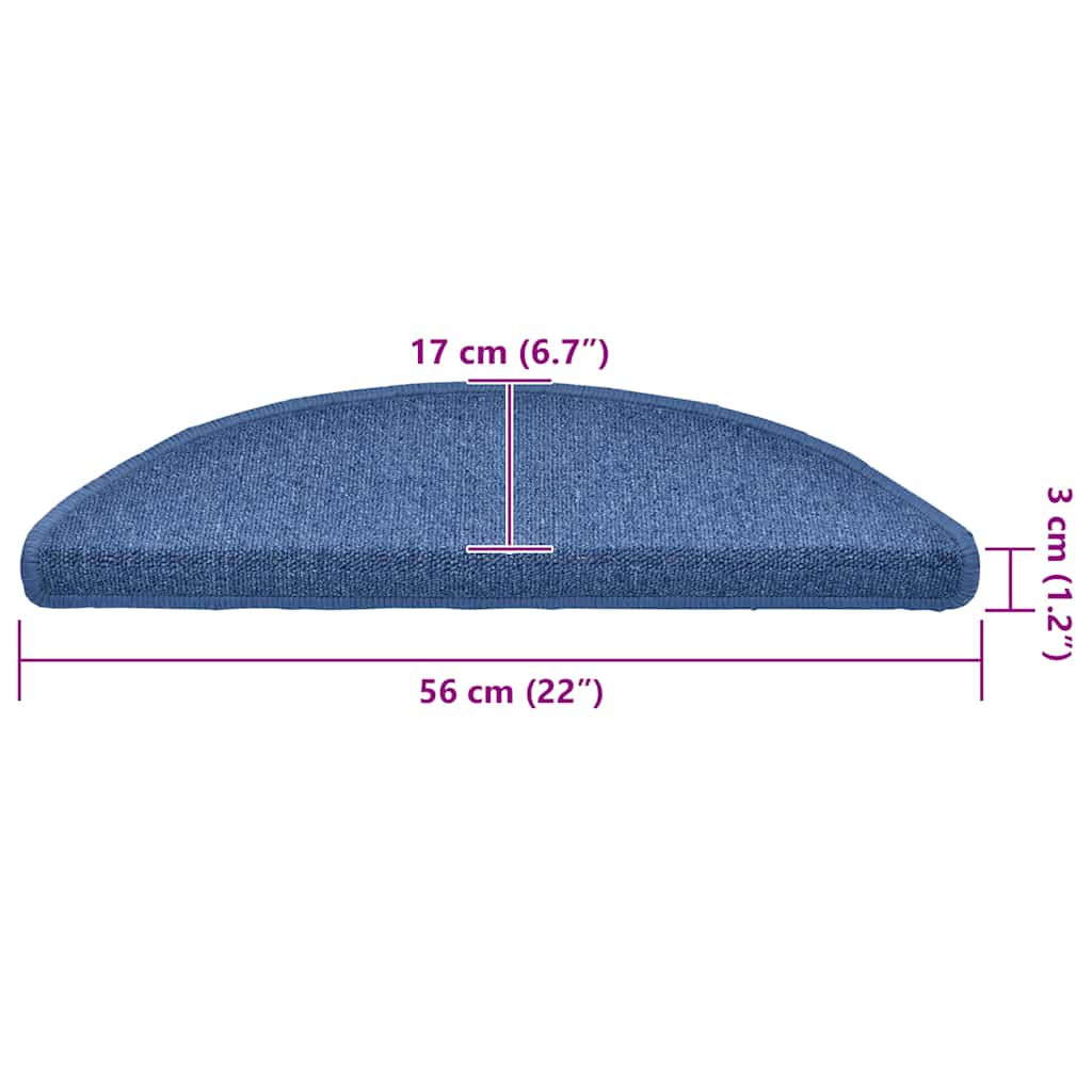 Trappematter 20 stk 56x17x3 cm blå halvrund