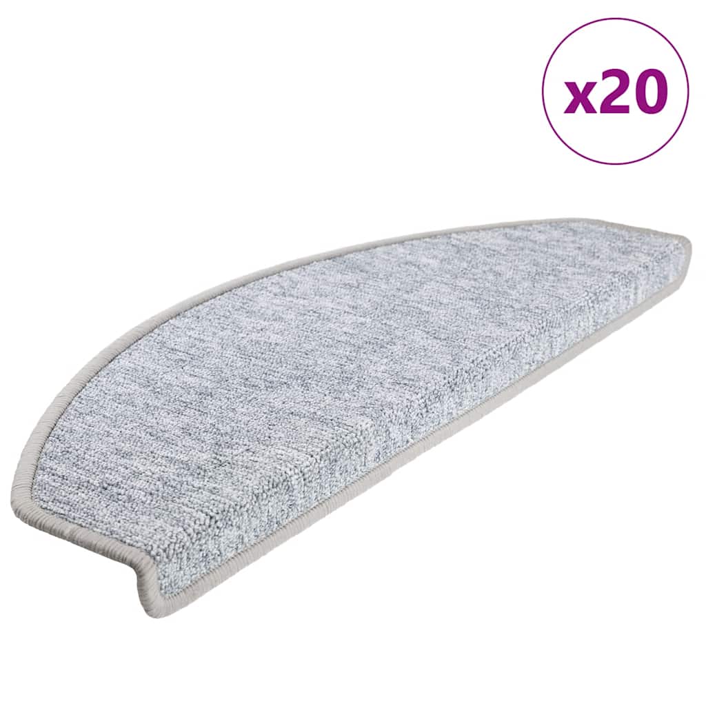 Trappematter 20 stk 65x24x4 cm lysegrå halvrund store