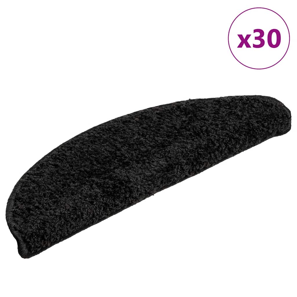 Trappematter 30 stk 56x17x3 cm svarte halvrund
