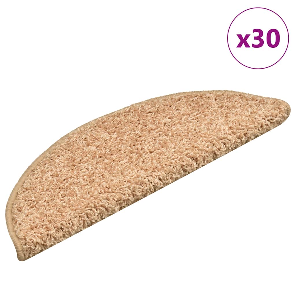 Trappematter 30 stk 56x17x3 cm gull halvrund vidaXL