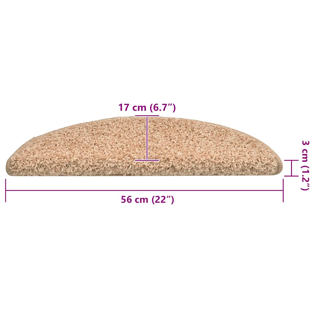 Trappematter 30 stk 56x17x3 cm gull halvrund vidaXL