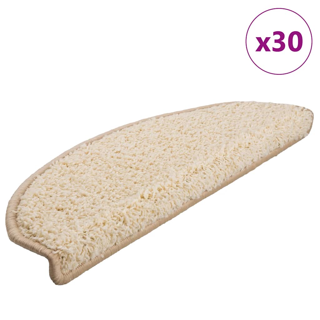 Trappematter 30 stk 65x21x4 cm kremfarget halvrund stor