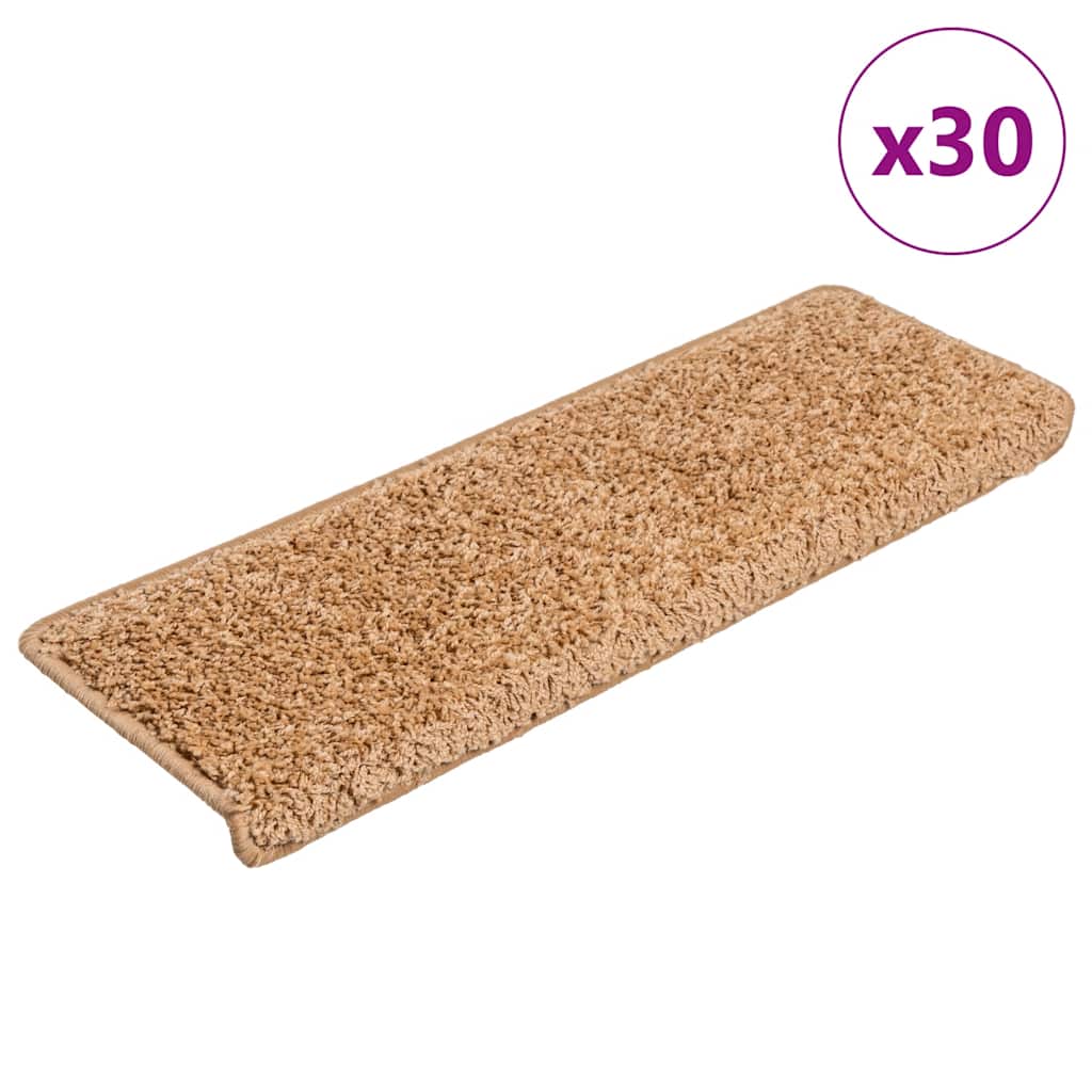 Trappematter 30 stk 65x21x4 cm beige rektangulær kant