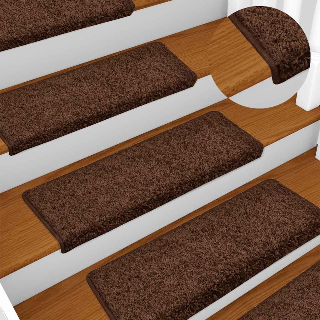 Trappematter 30 stk 65x21x4 cm brun rektangulær kant