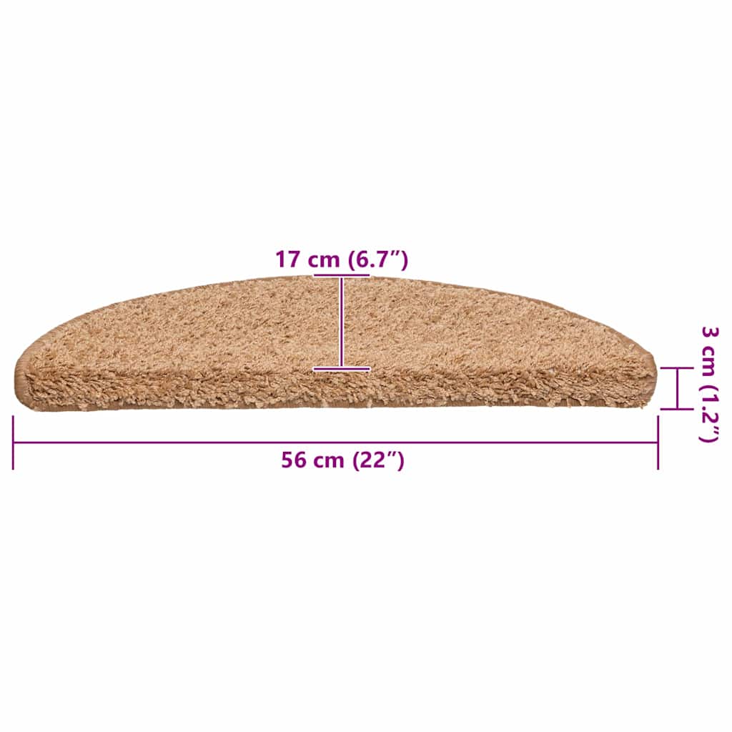 Trappematter 20 stk 56x17x3 cm beige halvrund