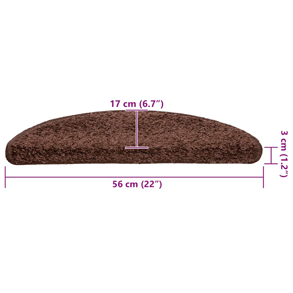 Trappematter 20 stk 56x17x3 cm brune halvrund