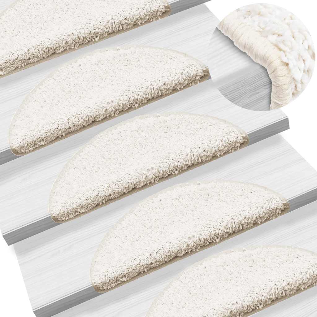 Trappematter 20 stk 56x17x3 cm hvite halvrund vidaXL