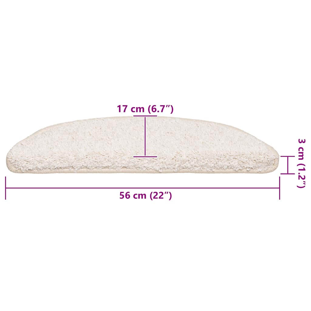Trappematter 20 stk 56x17x3 cm hvite halvrund vidaXL
