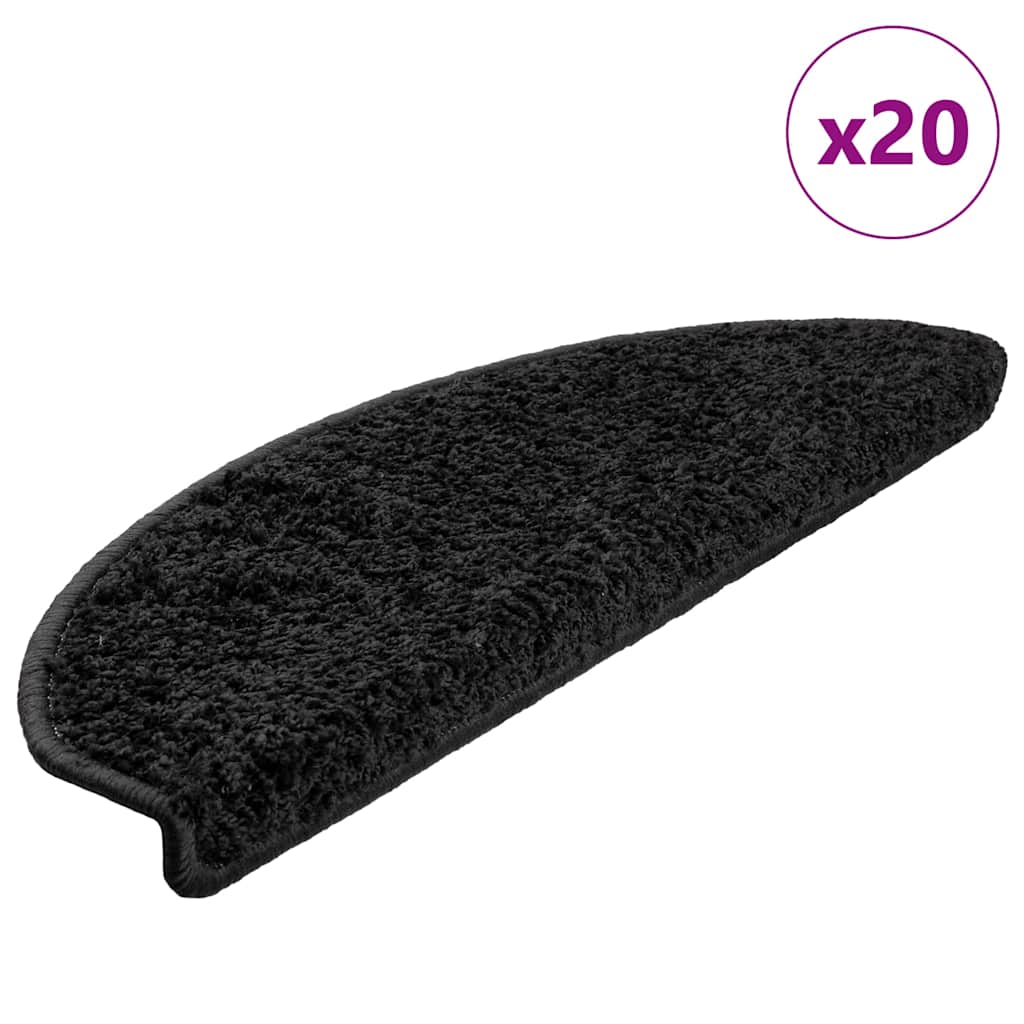 Trappematter 20 stk 65x21x4 cm svarte halvrund store