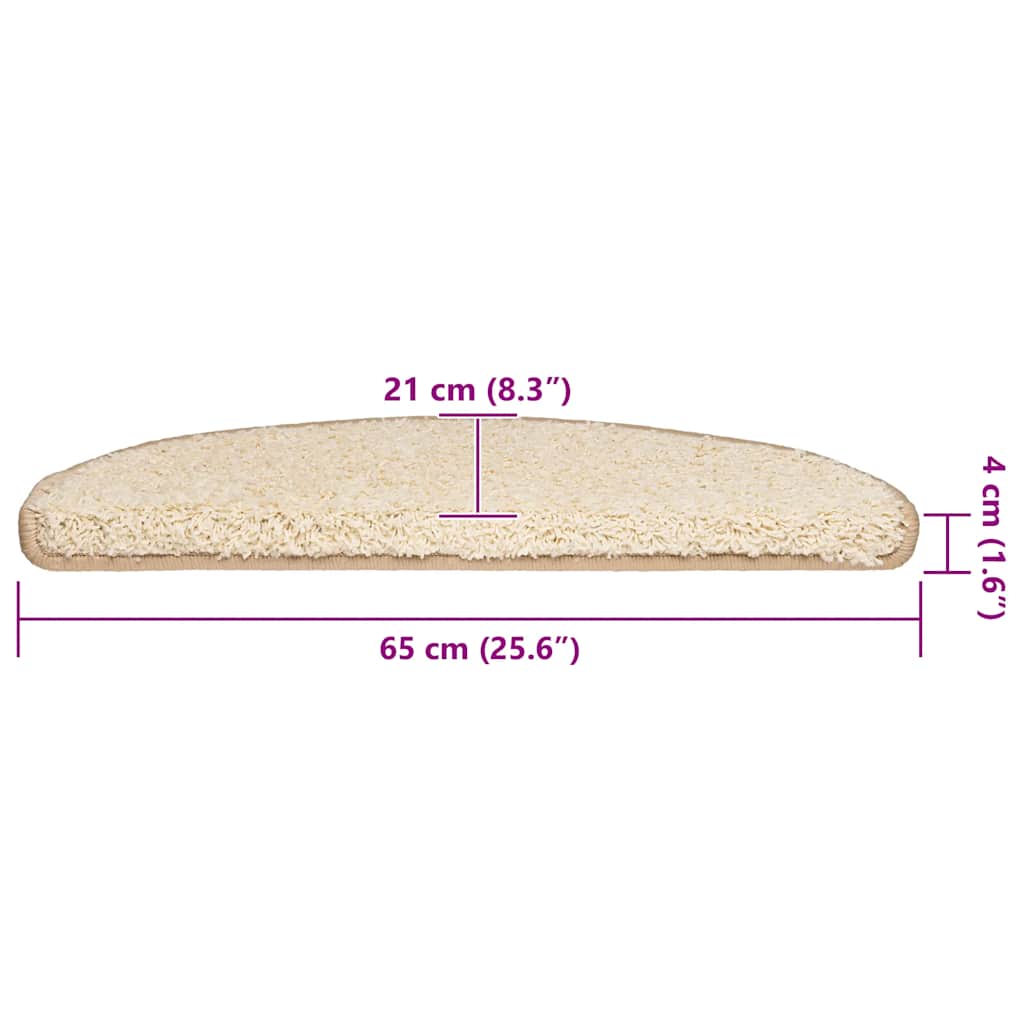 Trappematter 20 stk 65x21x4 cm kremfarget halvrund stor