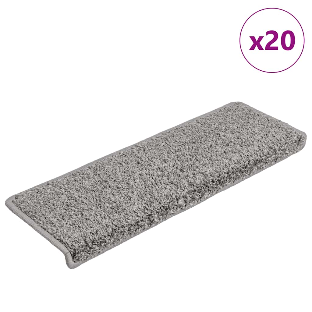 Trappematter 20 stk 65x21x4 cm grå rektangulær kant