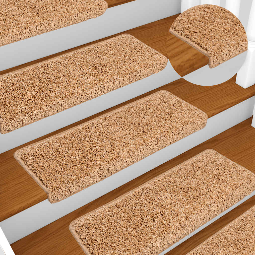 Trappematter 20 stk 65x21x4 cm beige rektangulær kant
