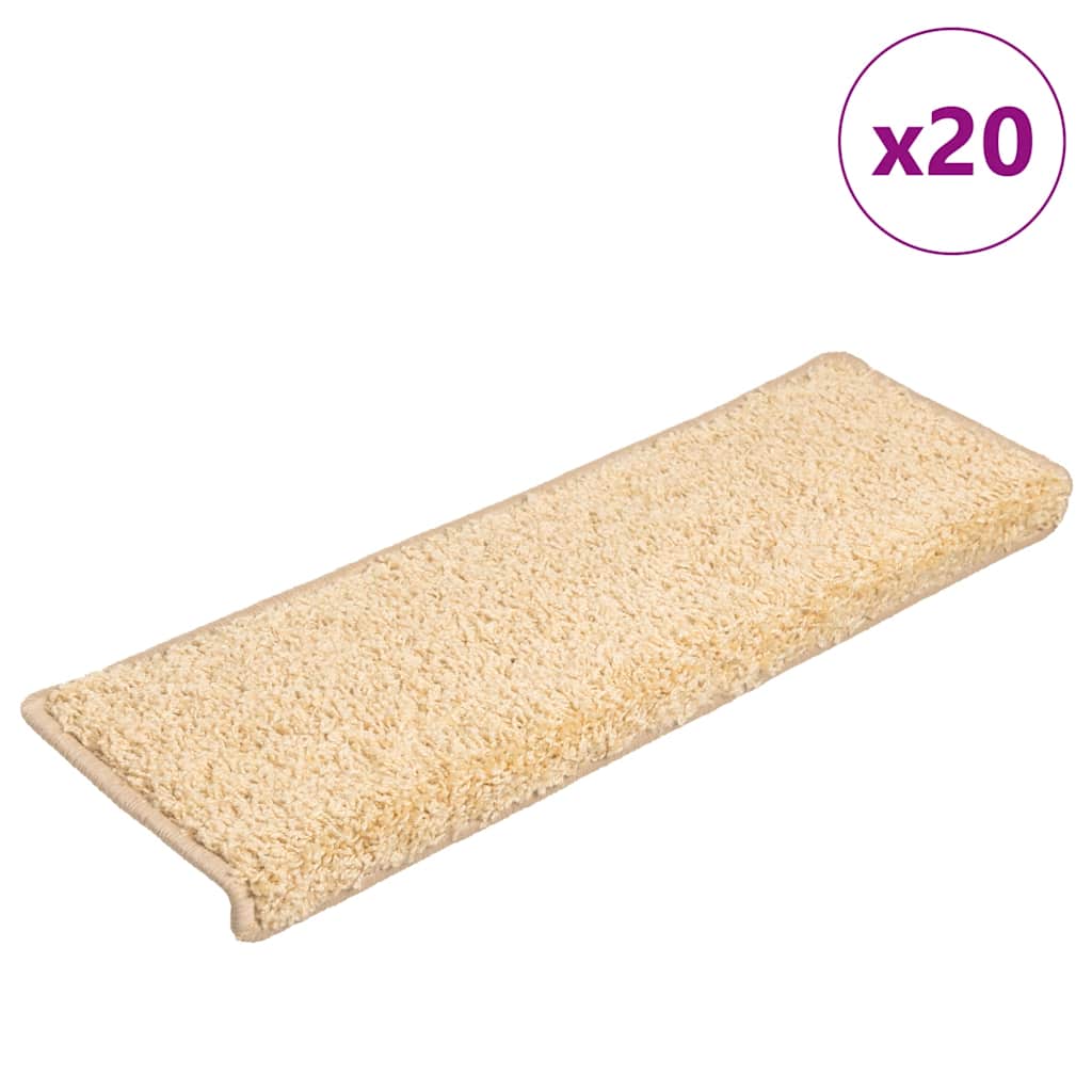 Trappematter 20 stk 65x21x4 cm kremfarget rektangulær kant