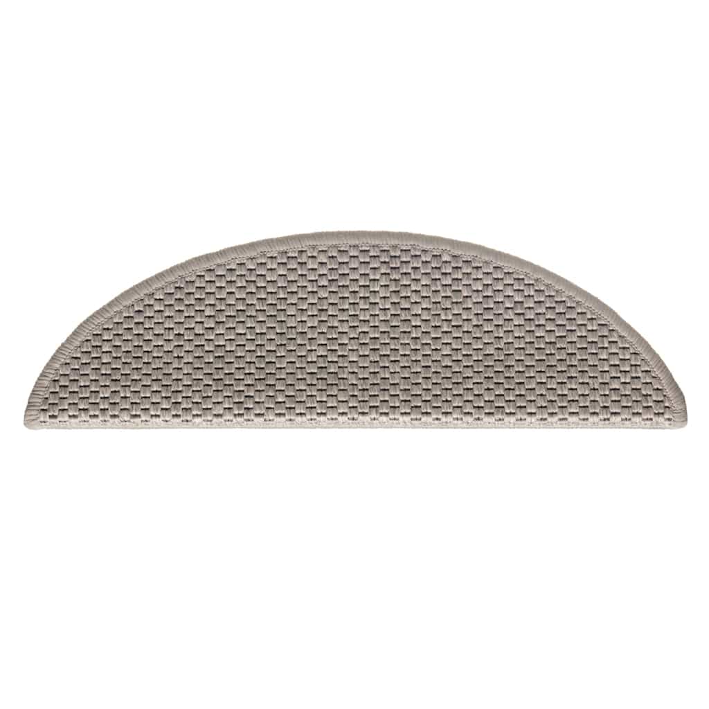 Selvklebende trappematter sisal 30 stk 56x17x3 cm sølv