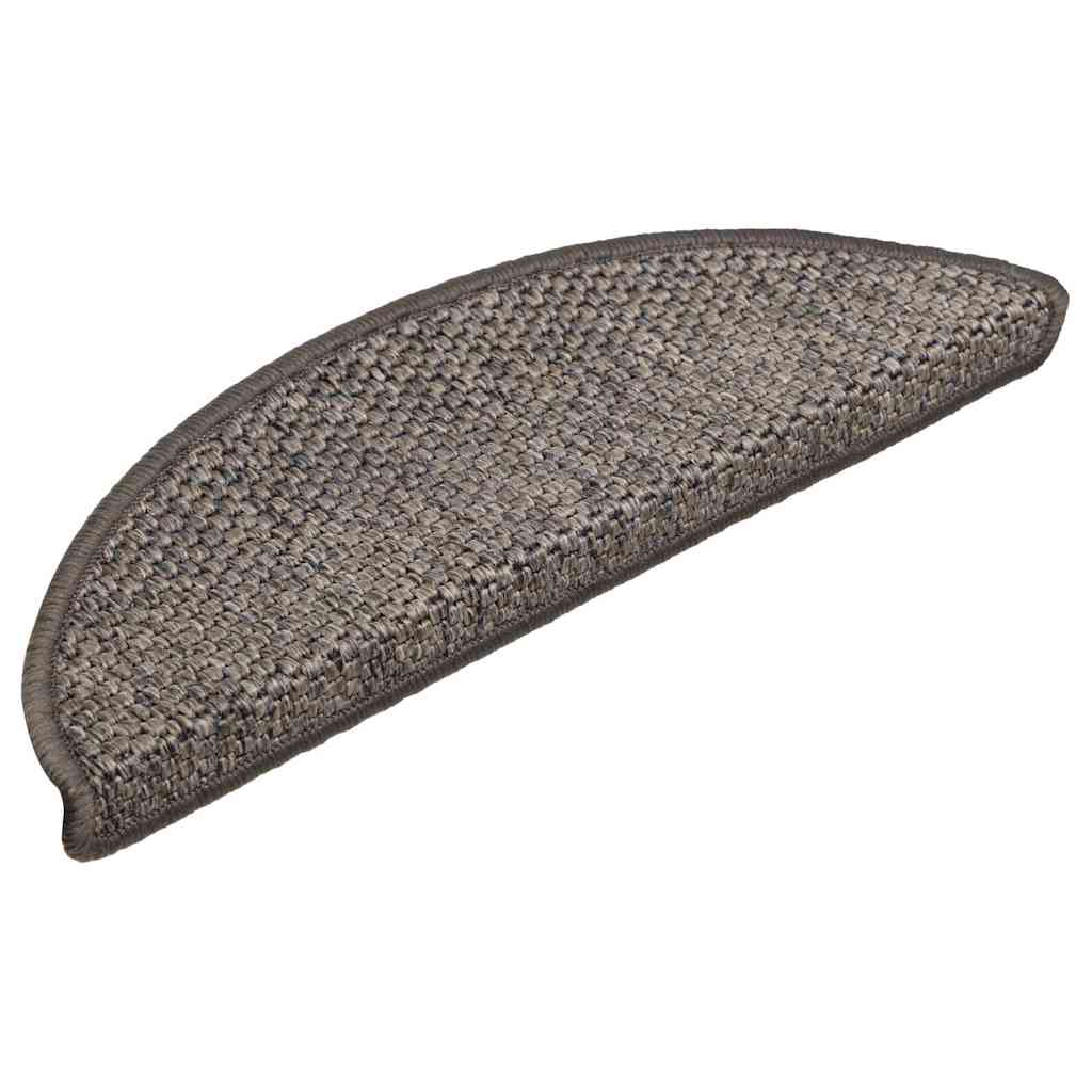 Selvklebende trappematter sisal 30 stk 56x17x3 cm grå og beige