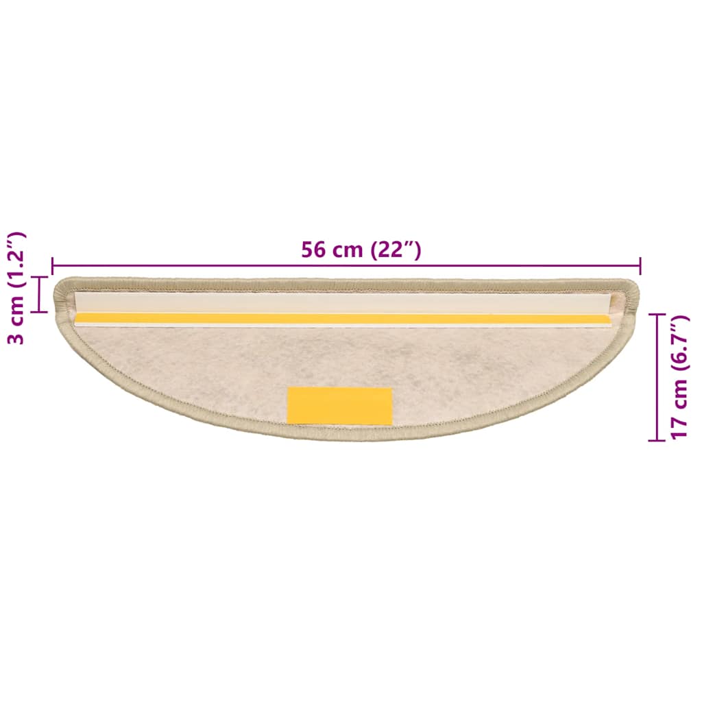 Selvklebende trappematter sisal 30 stk 56x17x3 cm lysegrønn