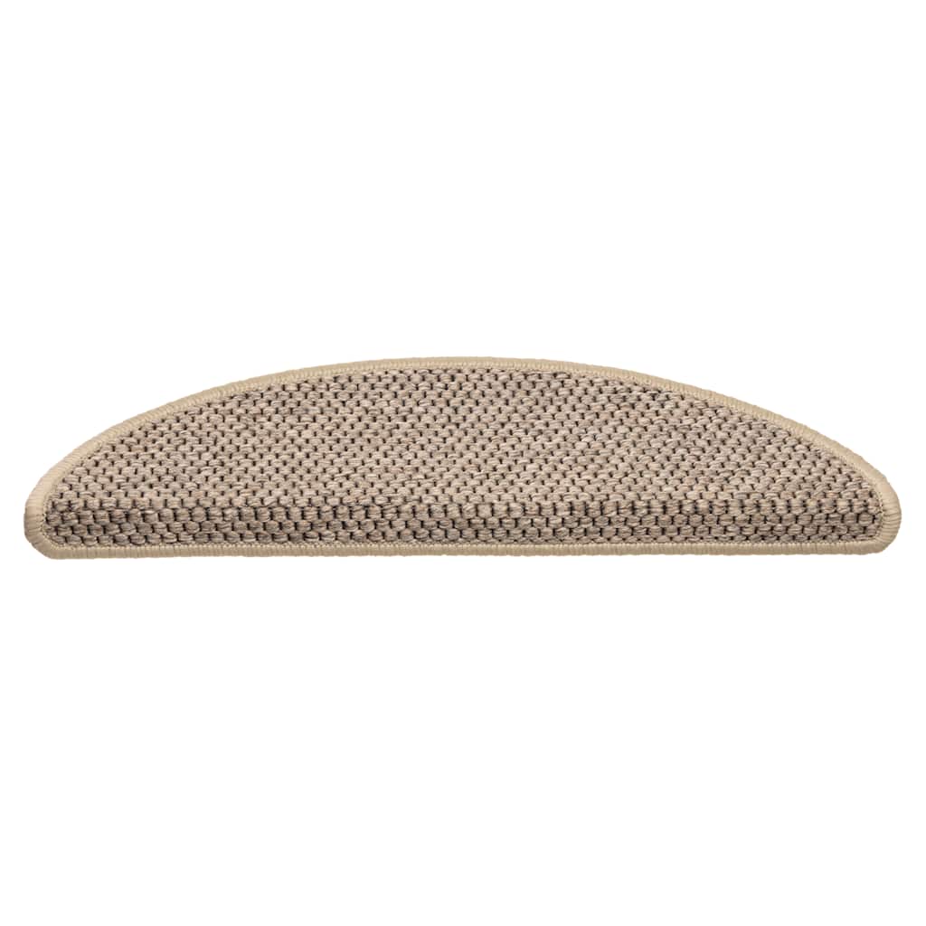 Selvklebende trappematter sisal 30 stk 56x17x3 cm mørk beige