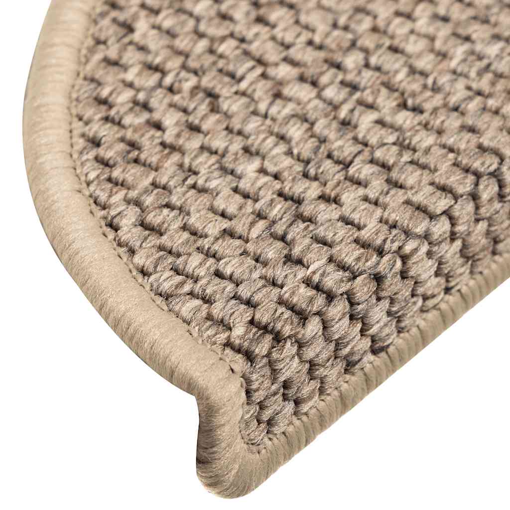 Selvklebende trappematter sisal 30 stk 56x17x3 cm mørk beige
