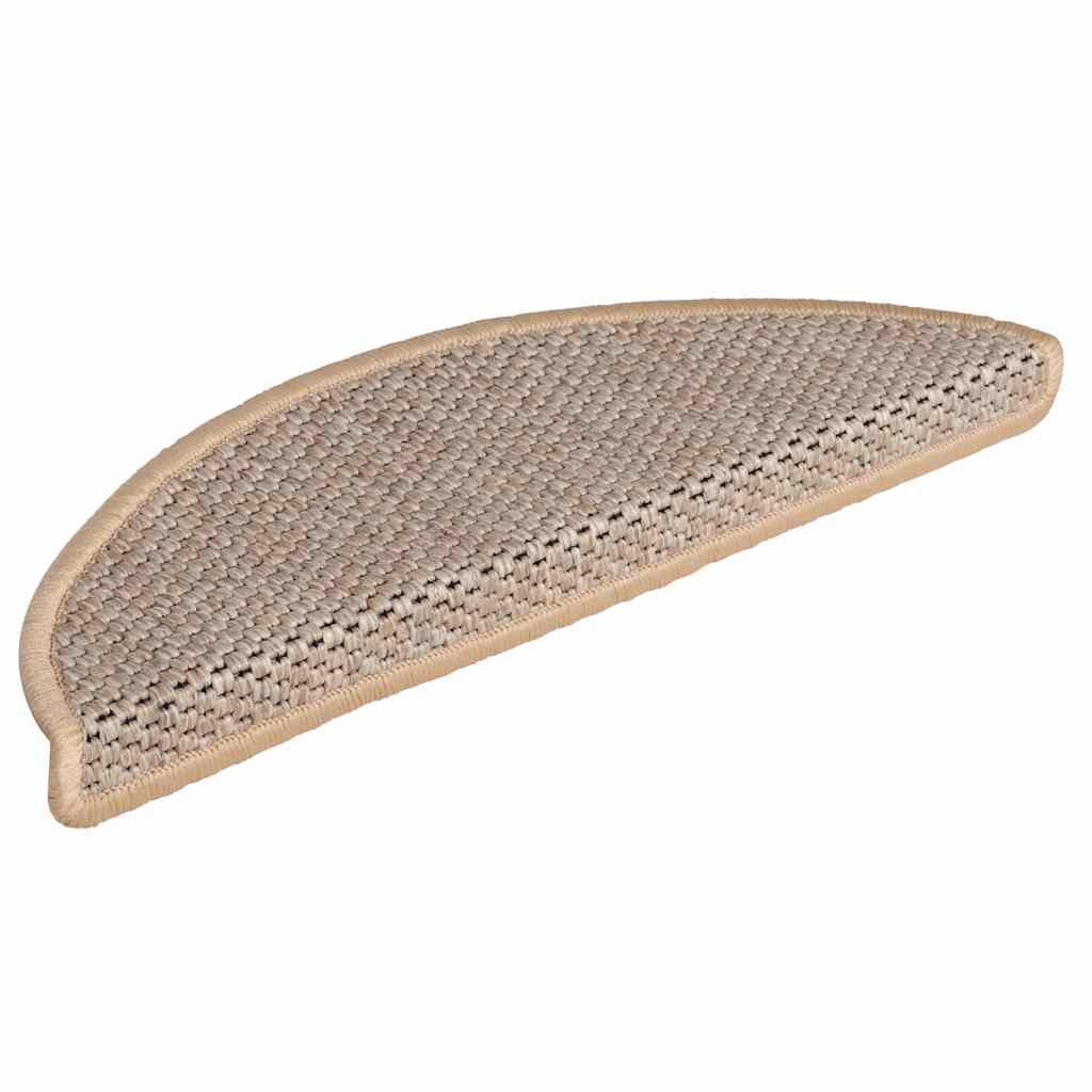 Selvklebende trappematter sisal 30 stk 56x17x3 cm lysebeige