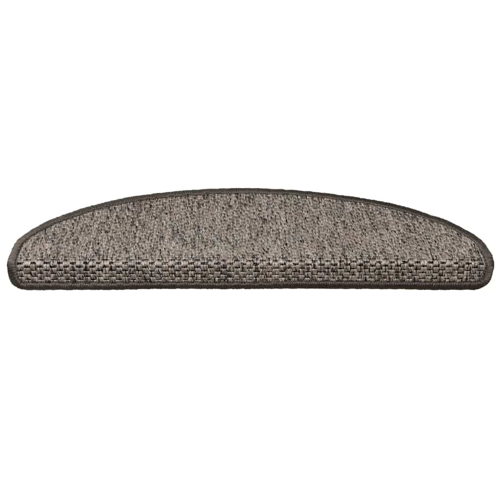 Selvklebende trappematter sisal 30 stk 65x21x4 cm grå og beige