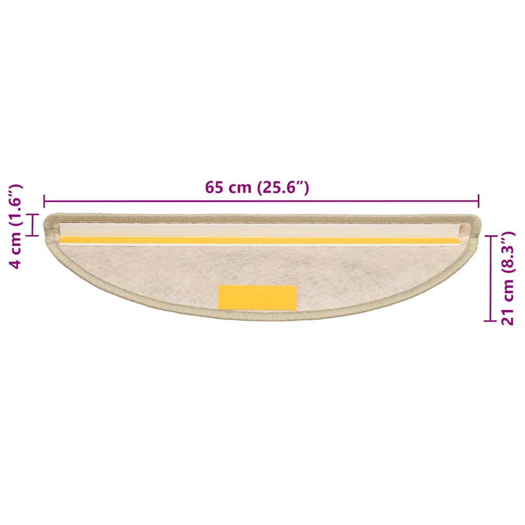 Selvklebende trappematter sisal 30 stk 65x21x4 cm lysegrønn