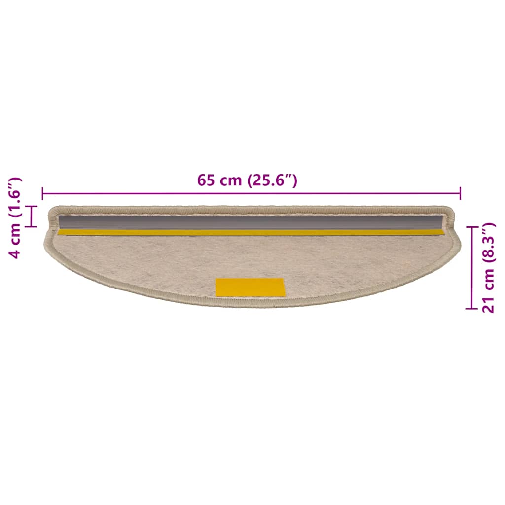 Selvklebende trappematter sisal 30 stk 65x21x4 cm mørk beige