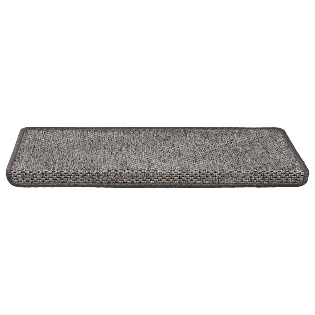 Selvklebende trappematter sisal 30 stk 65x21x4 cm grå og beige