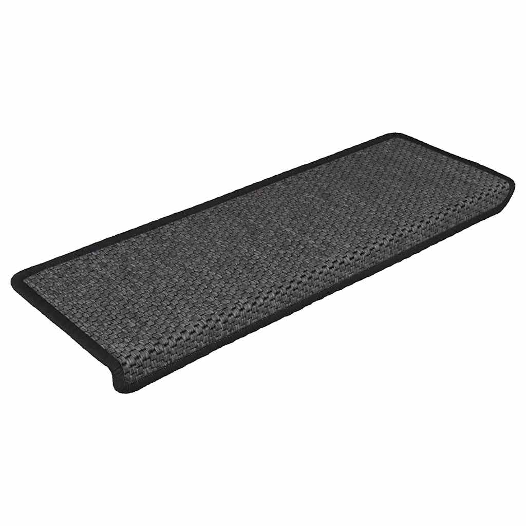 Selvklebende trappematter sisal 30 stk 65x21x4 cm antrasitt