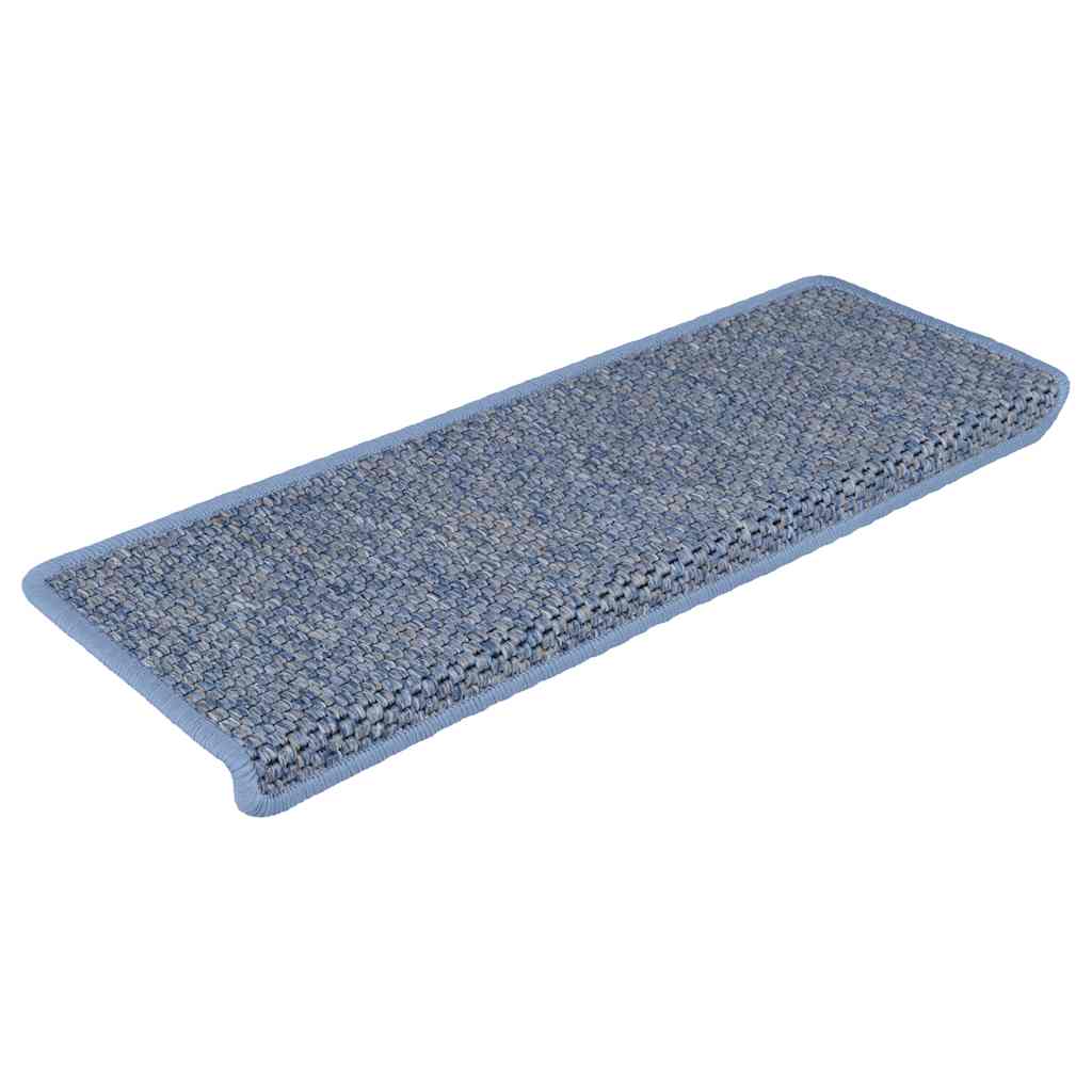 Selvklebende trappematter sisal 30 stk 65x21x4 cm blå