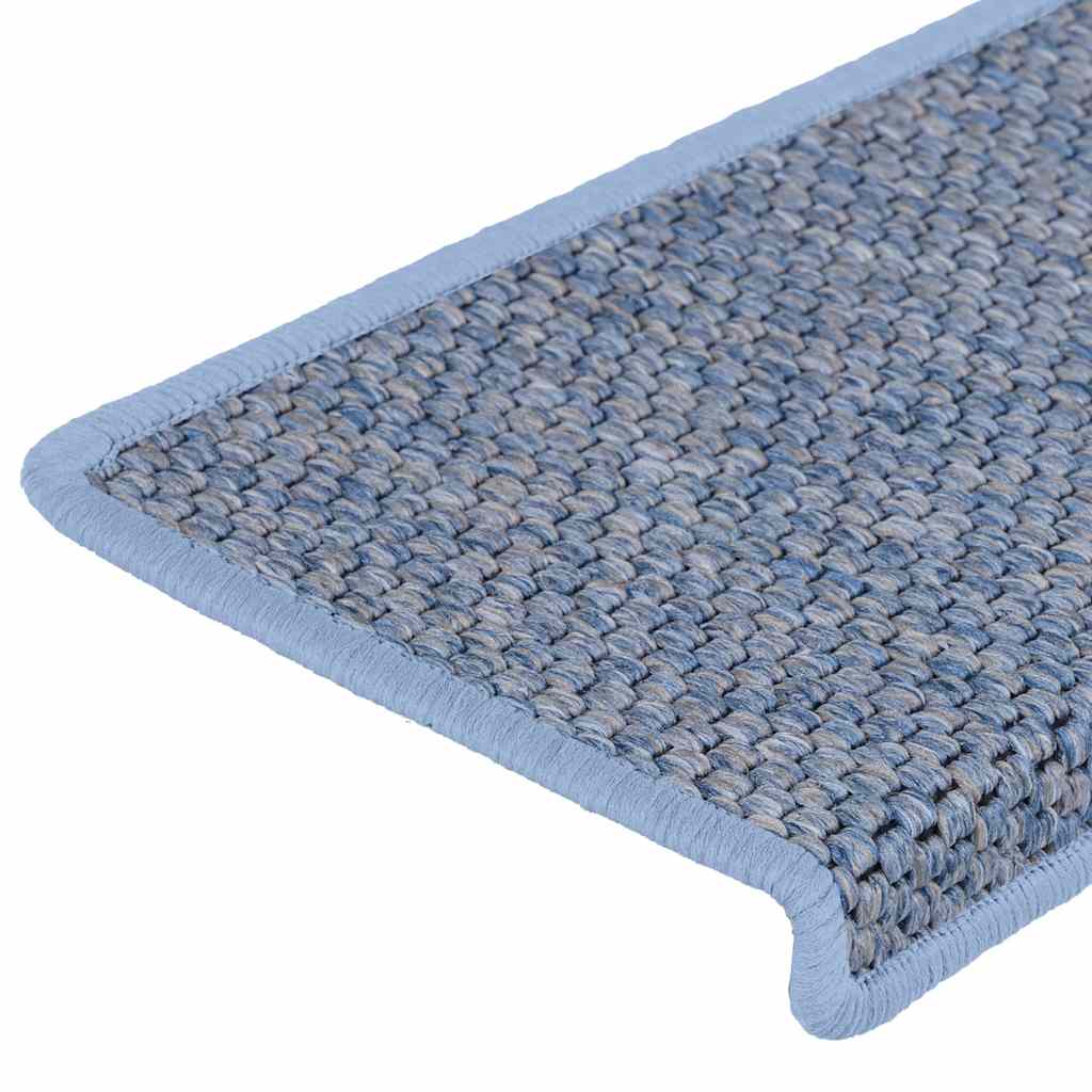 Selvklebende trappematter sisal 30 stk 65x21x4 cm blå