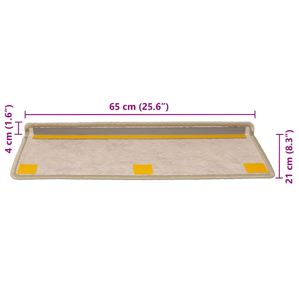 Selvklebende trappematter sisal 30 stk 65x21x4 cm lysegrønn
