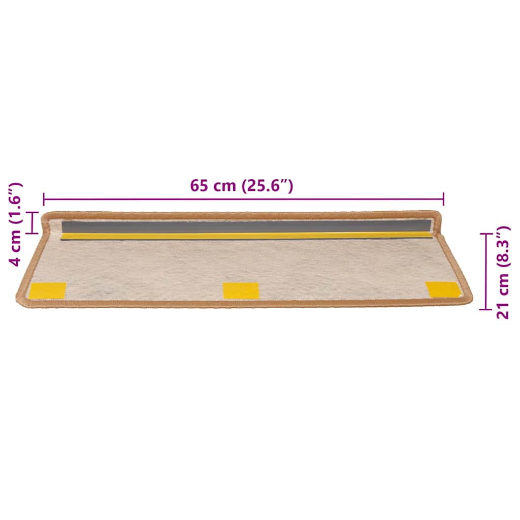 Selvklebende trappematter sisal 30 stk 65x21x4 cm sisal