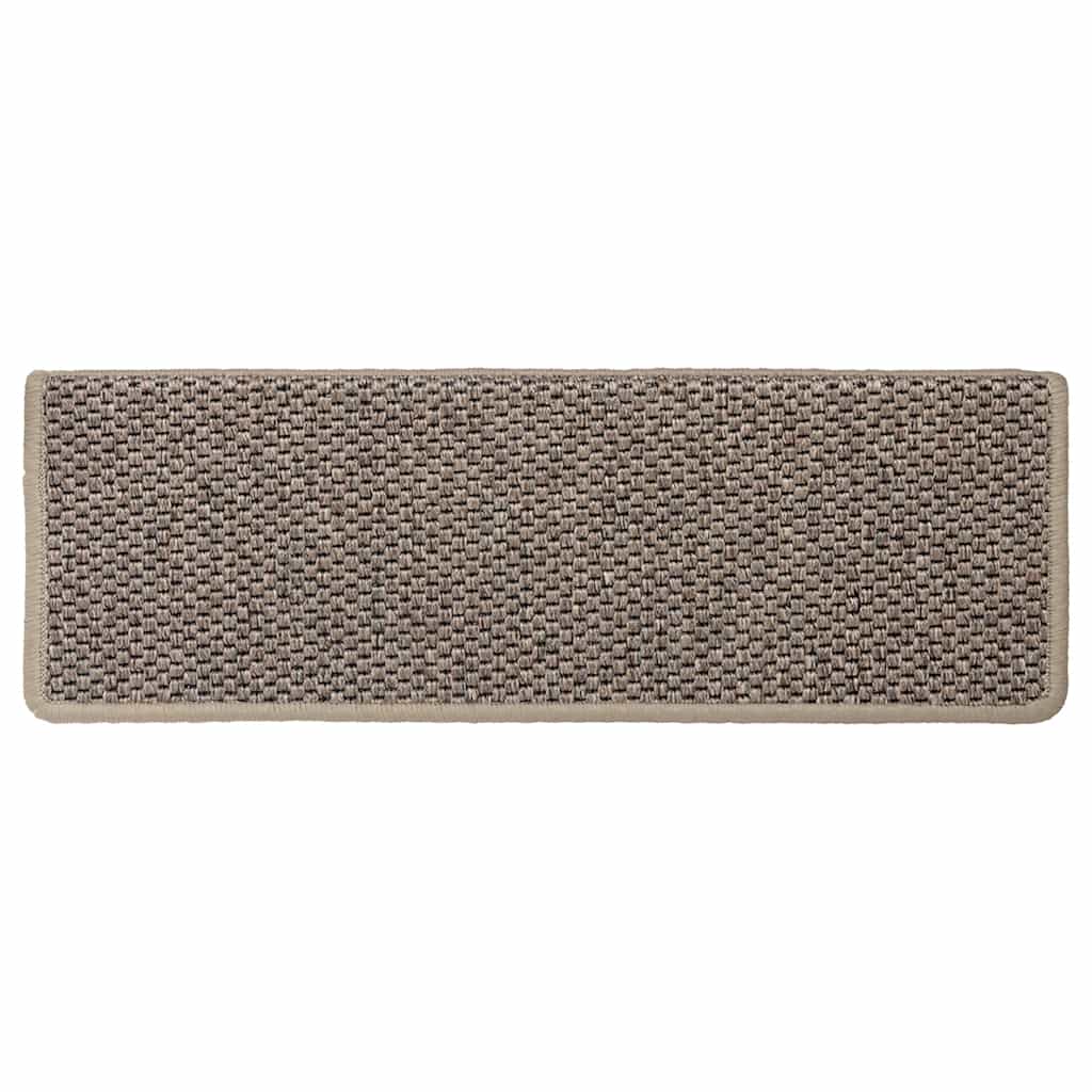 Selvklebende trappematter sisal 30 stk 65x21x4 cm mørk beige