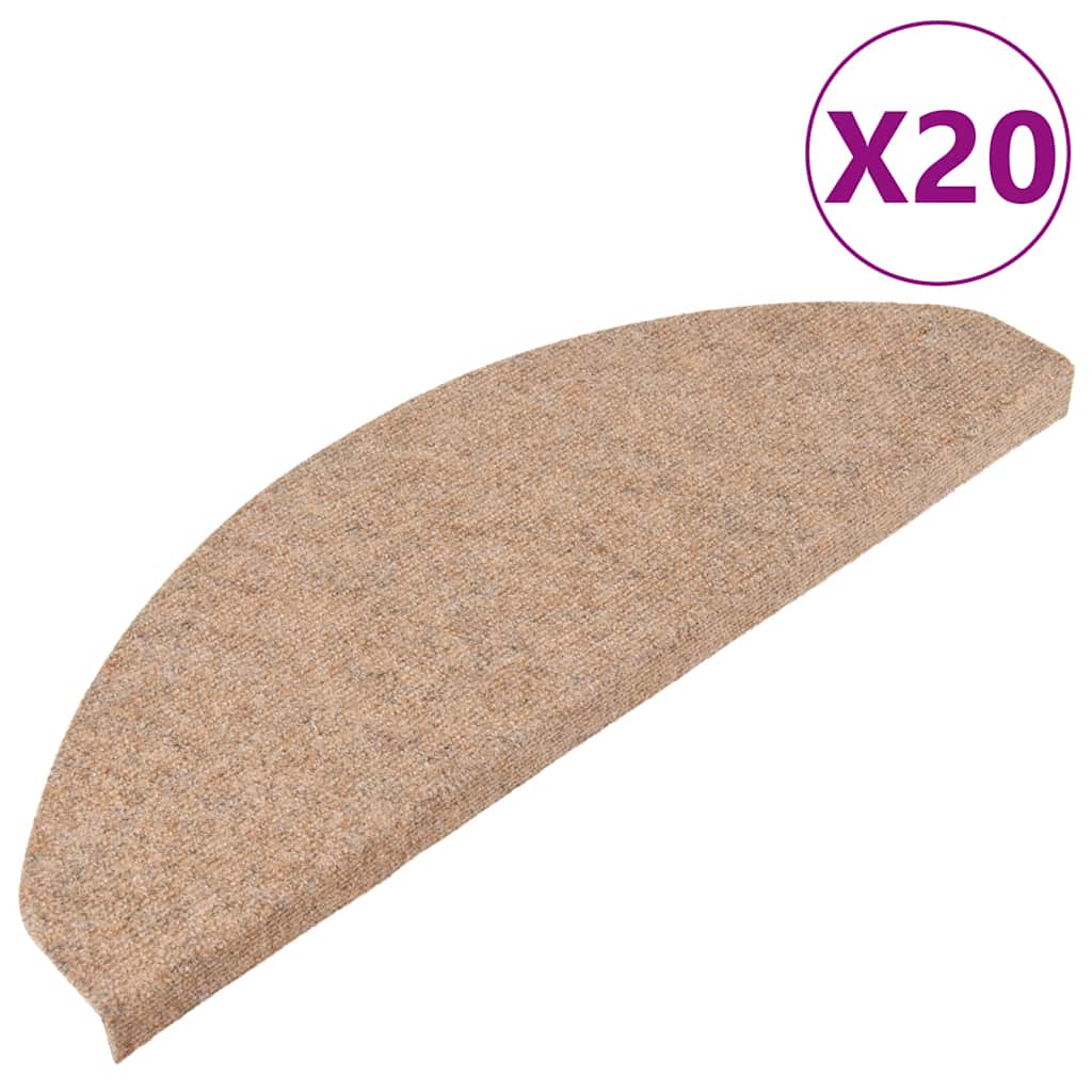 Selvklebende trappematter 20 stk beige 65x22,5x3,5 cm