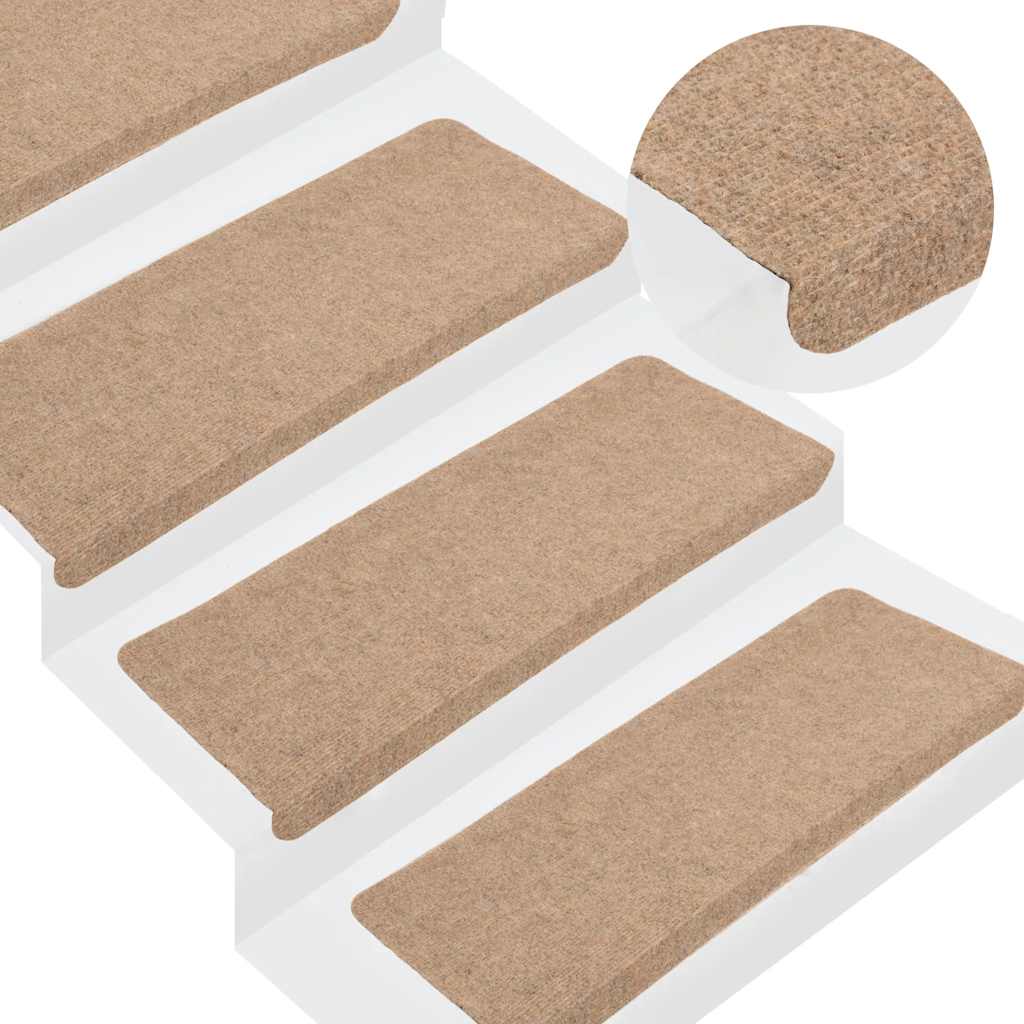 Selvklebende trappematter 30 stk beige 65x24,5x3,5 cm