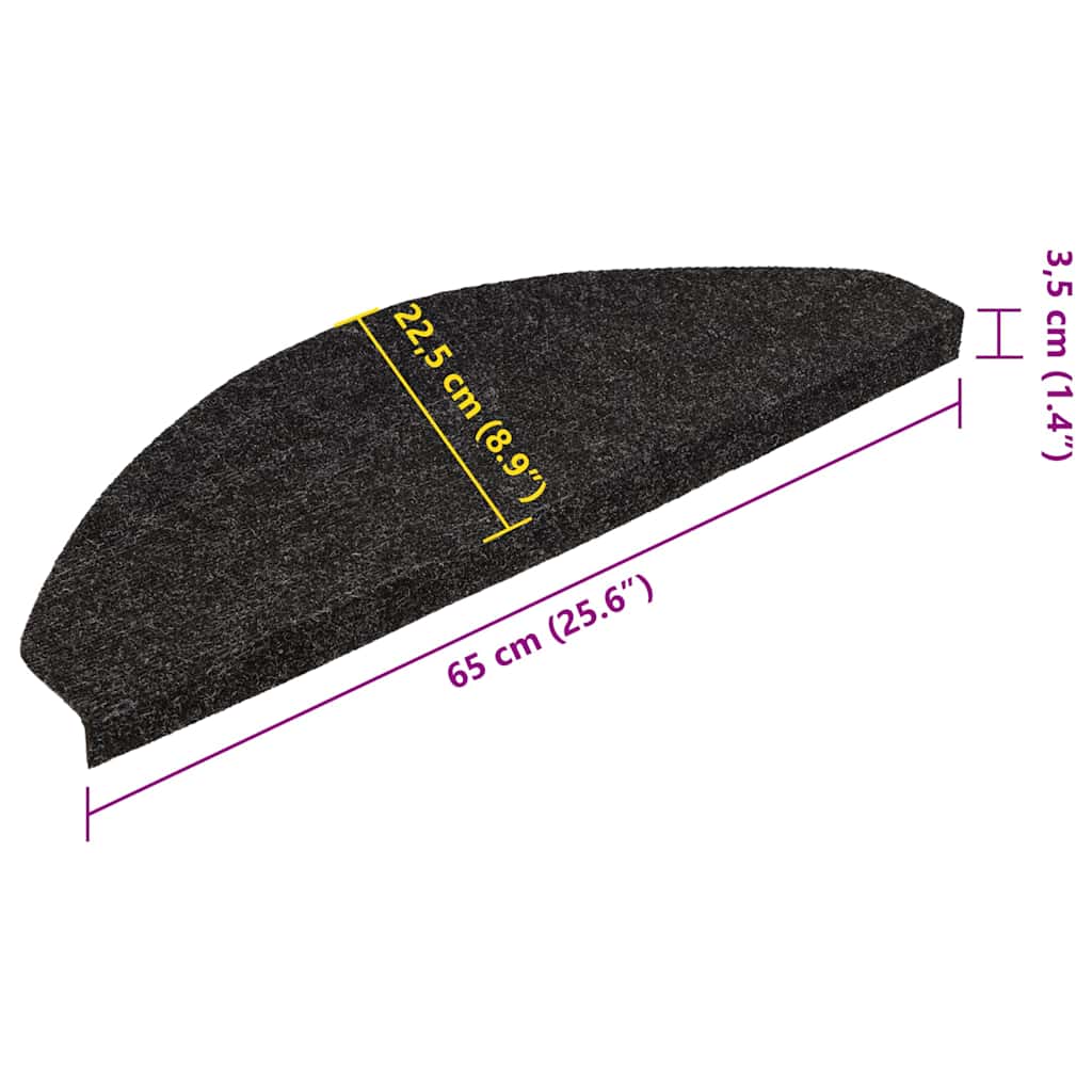 Selvklebende trappematter 20 stk antrasitt 65x22,5x3,5 cm