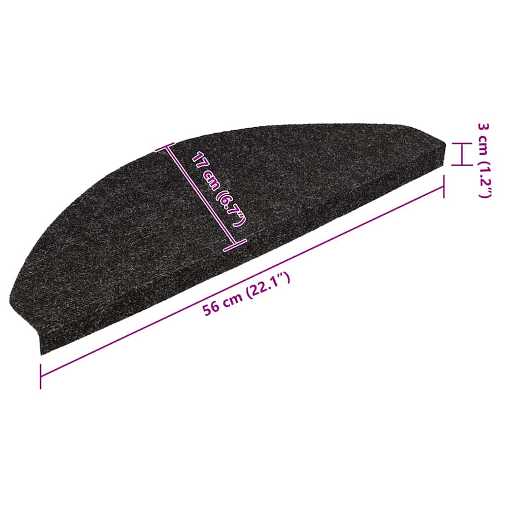 Selvklebende trappematter 20 stk svart 56x17x3 cm